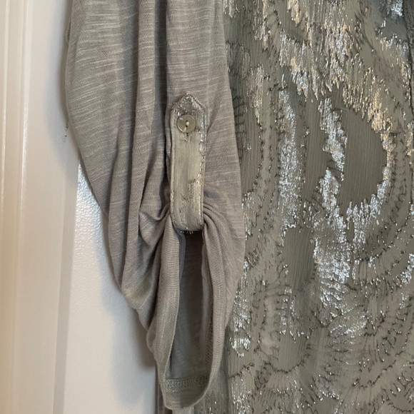 NWT Anthropologie Metallic Starshine Henley Top - Picture 5 of 7